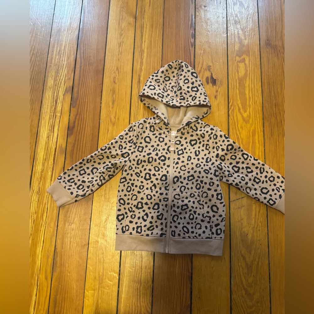 Cat & Jack Tan Leopard Print Kids Hoodie Size 2T